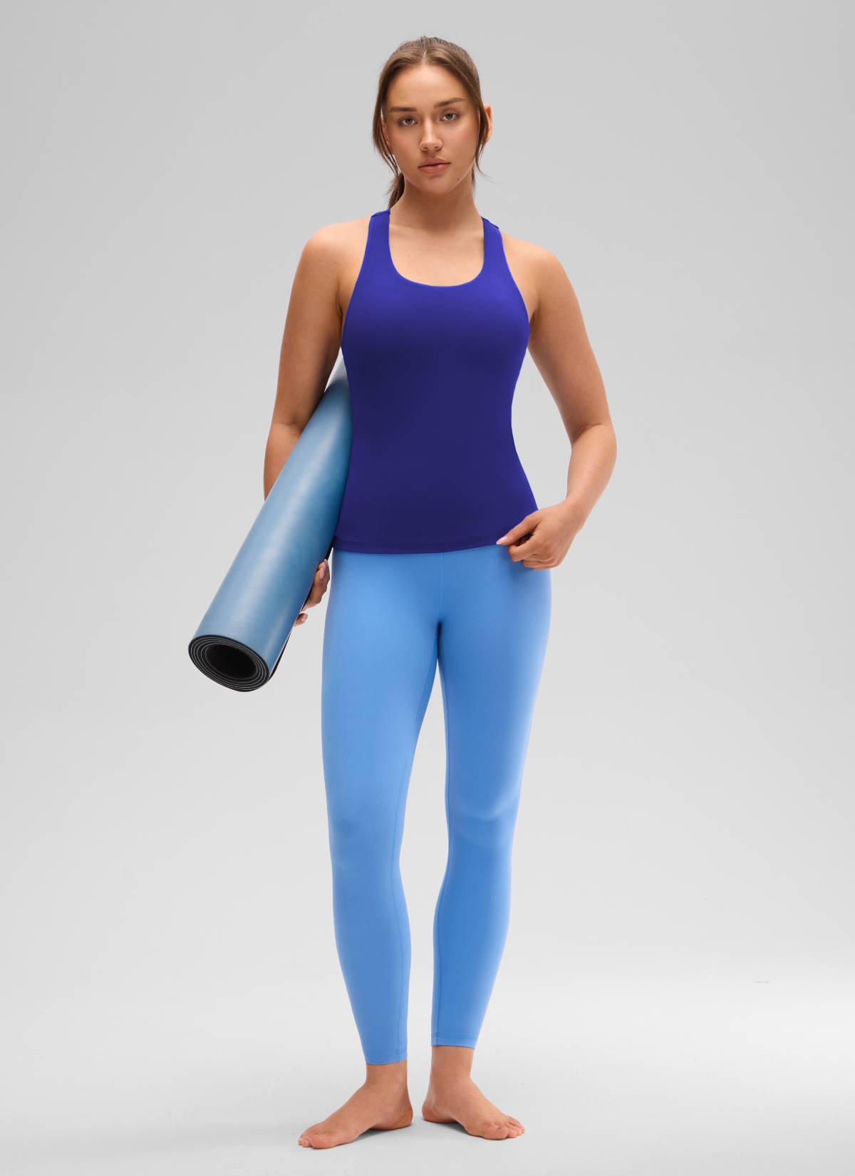 Top da Yoga Aderente da Donna CRZ YOGA Butterluxe con Reggiseno Integrato Blu Delfinio