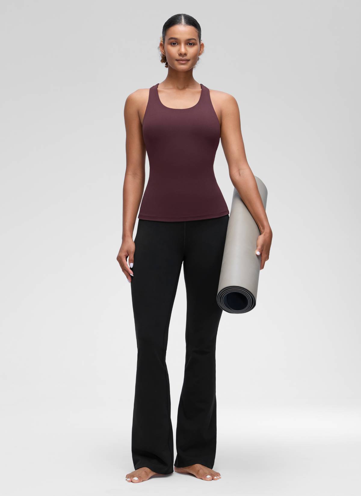 Top da Yoga Aderente da Donna CRZ YOGA Butterluxe con Reggiseno Integrato Prugna Matura