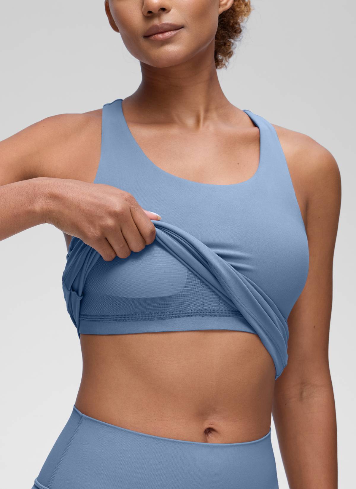 Top da Yoga Aderente da Donna CRZ YOGA Butterluxe con Reggiseno Integrato Jeans Delavé