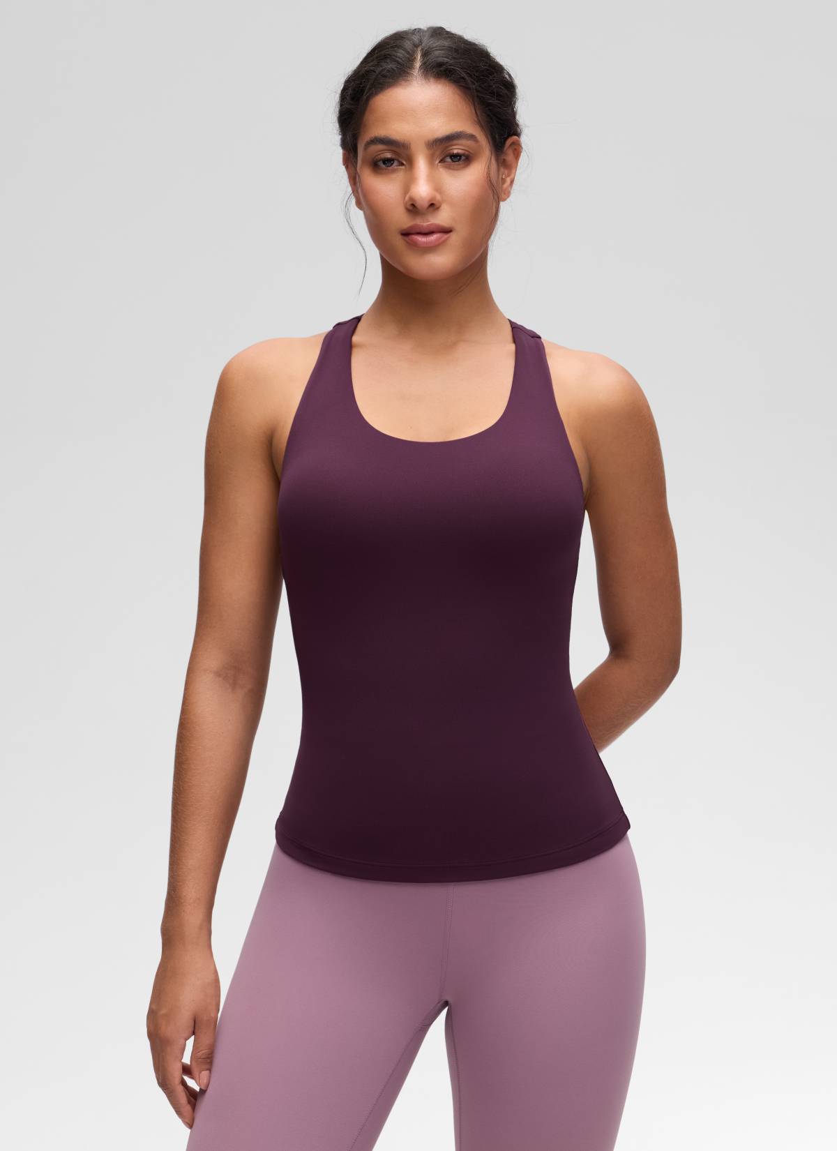 Top da Yoga Aderente da Donna CRZ YOGA Butterluxe con Reggiseno Integrato Viola Intenso