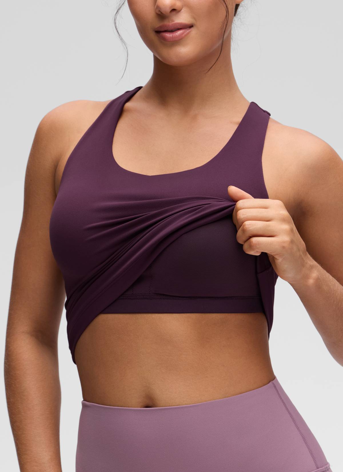 Top da Yoga Aderente da Donna CRZ YOGA Butterluxe con Reggiseno Integrato Viola Intenso