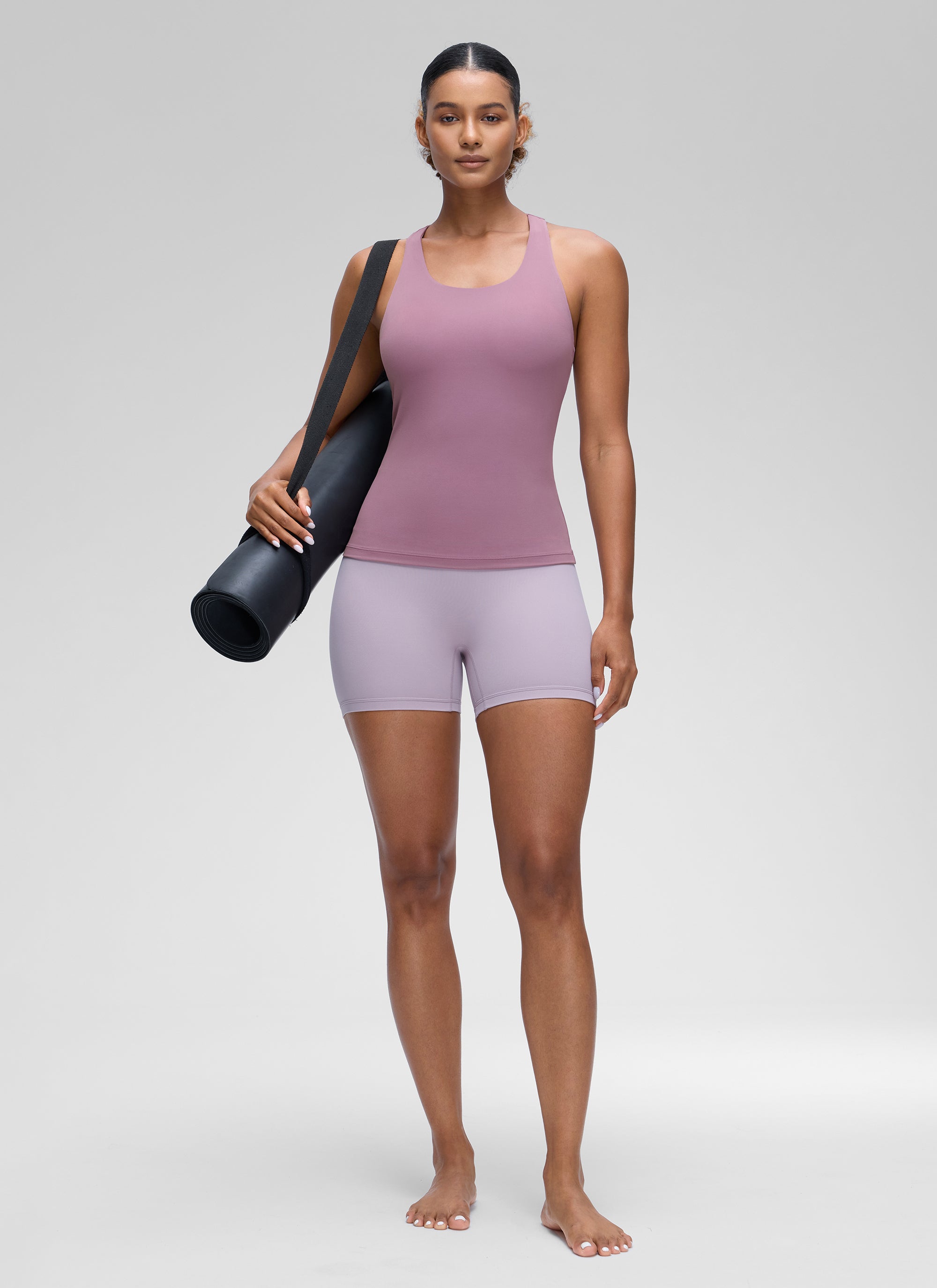 CRZ YOGA Top da Yoga Aderenti da Donna Canotta Butterluxe con Reggiseno Integrato Lavanda Chiaro