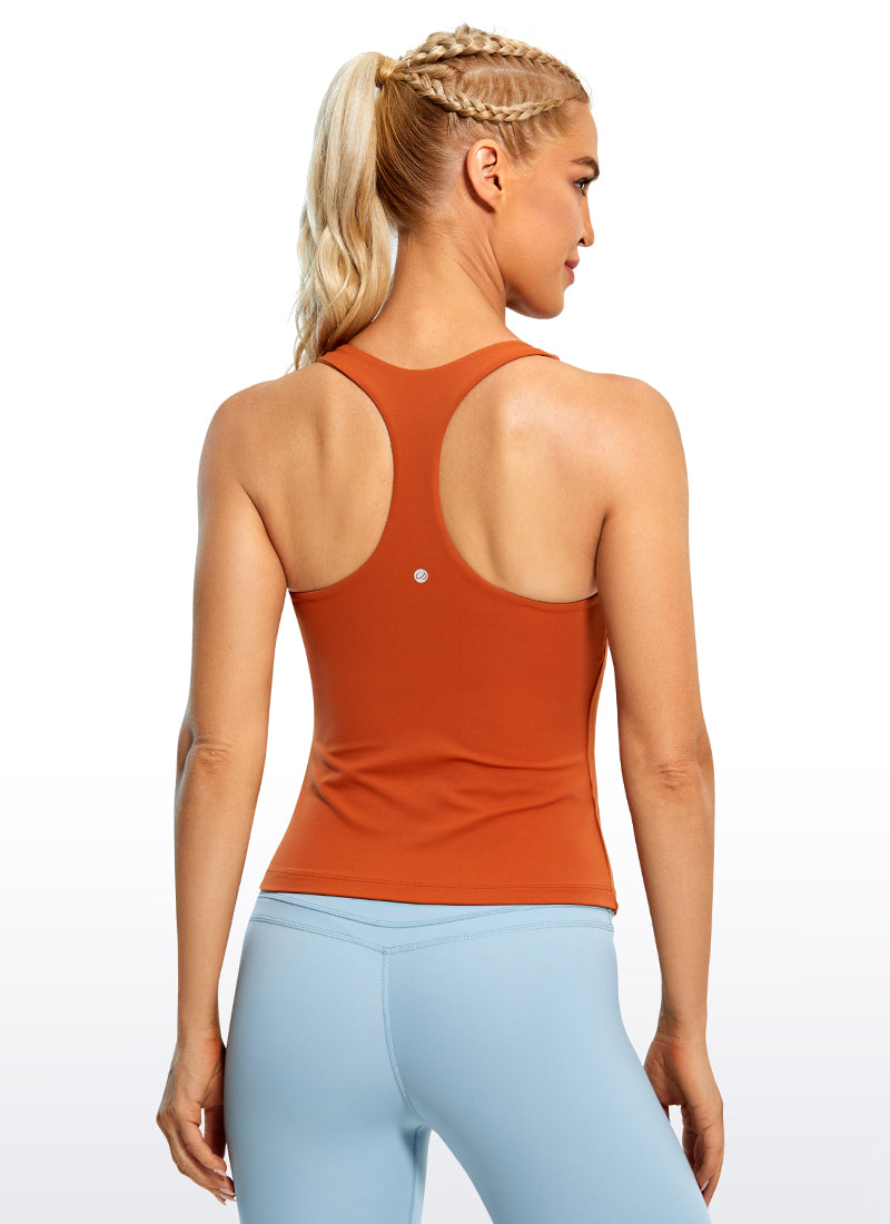 CRZ YOGA Hauts de yoga ajustés pour femme Débardeur avec soutien-gorge intégré Butterluxe Saule