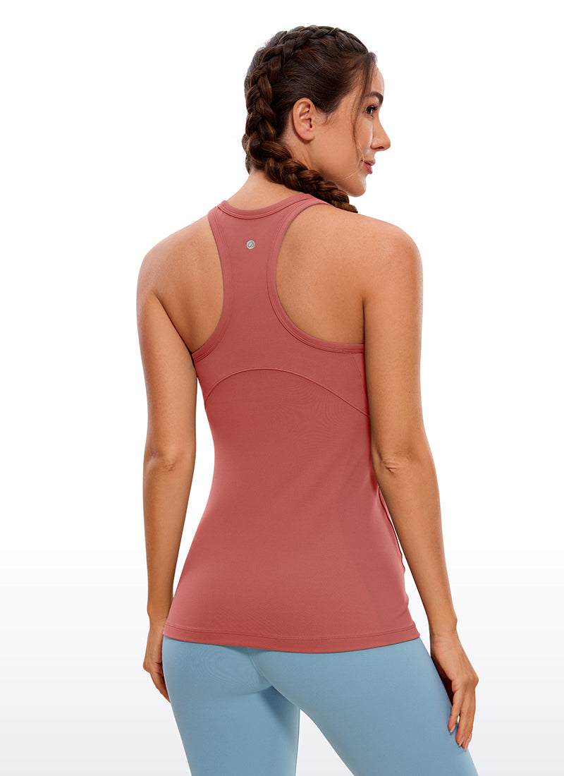 CRZ YOGA Haut de Yoga Slim Fit pour Femme Butterluxe Débardeur Dos Nageur Col Haut Rose Briar