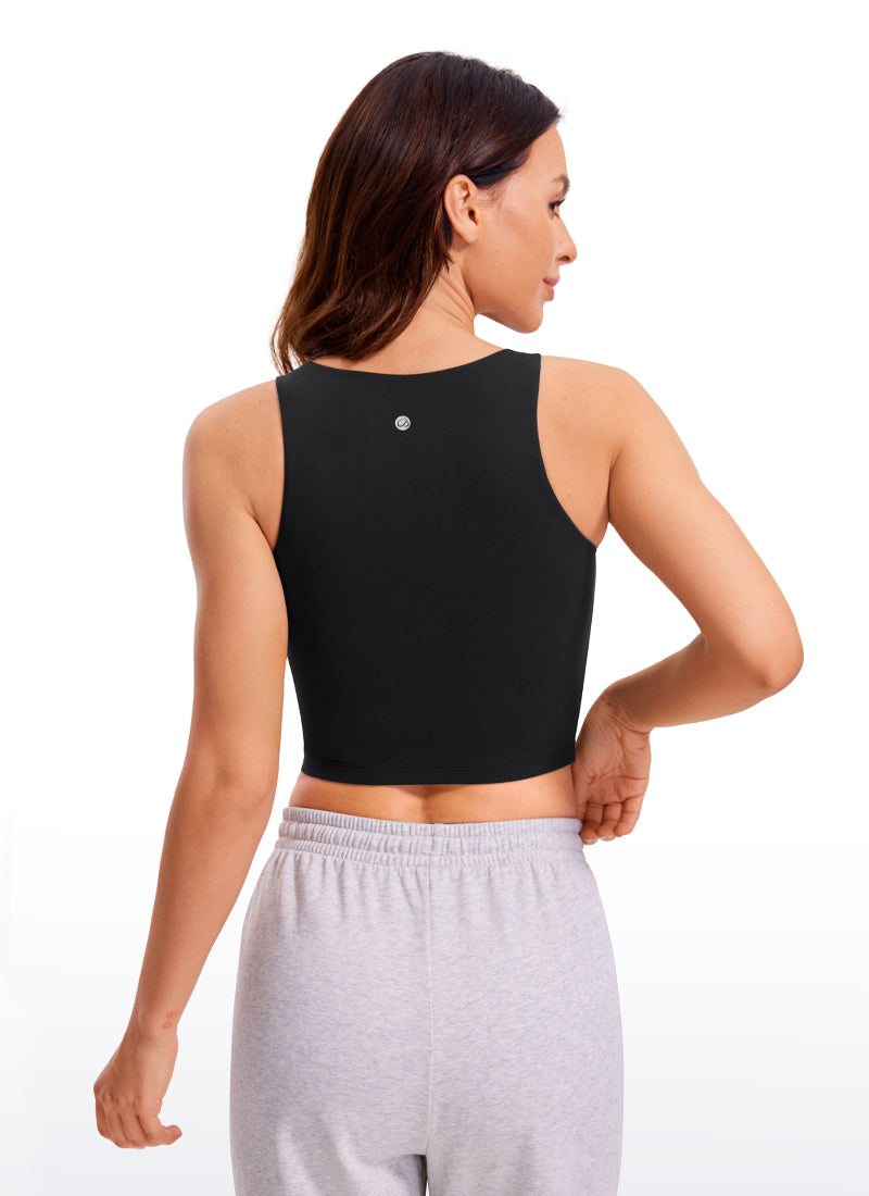 Camiseta corta de tirantes Butterluxe entallada de yoga con espalda nadadora para mujer CRZ YOGA Negro