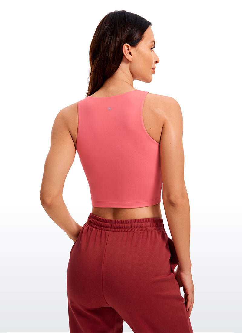 Camiseta corta de tirantes Butterluxe entallada de yoga con espalda nadadora para mujer CRZ YOGA Sorbete de Frambuesa