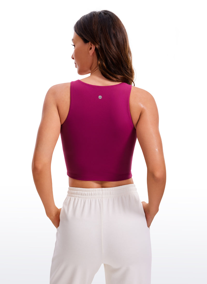 CRZ YOGA Débardeurs de yoga femme coupe moulante Butterluxe dos nageur court Violet Magenta