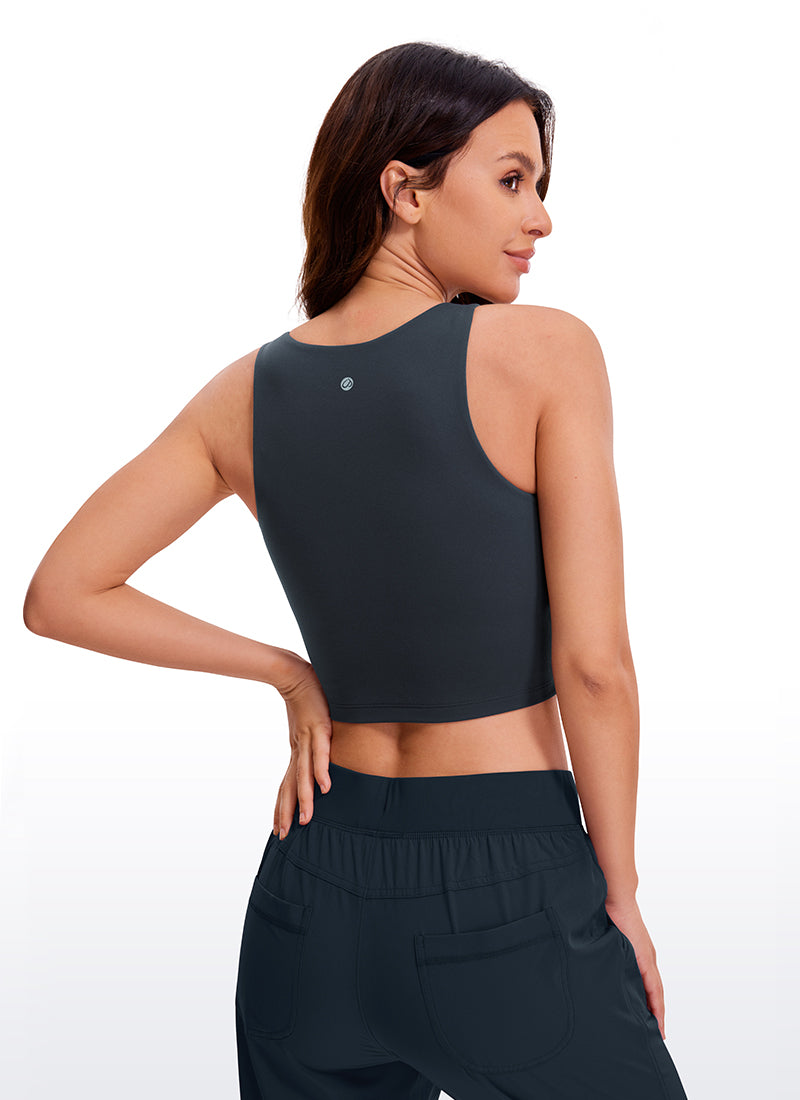 Camiseta corta de tirantes Butterluxe entallada de yoga con espalda nadadora para mujer CRZ YOGA Azul Marino Auténtico