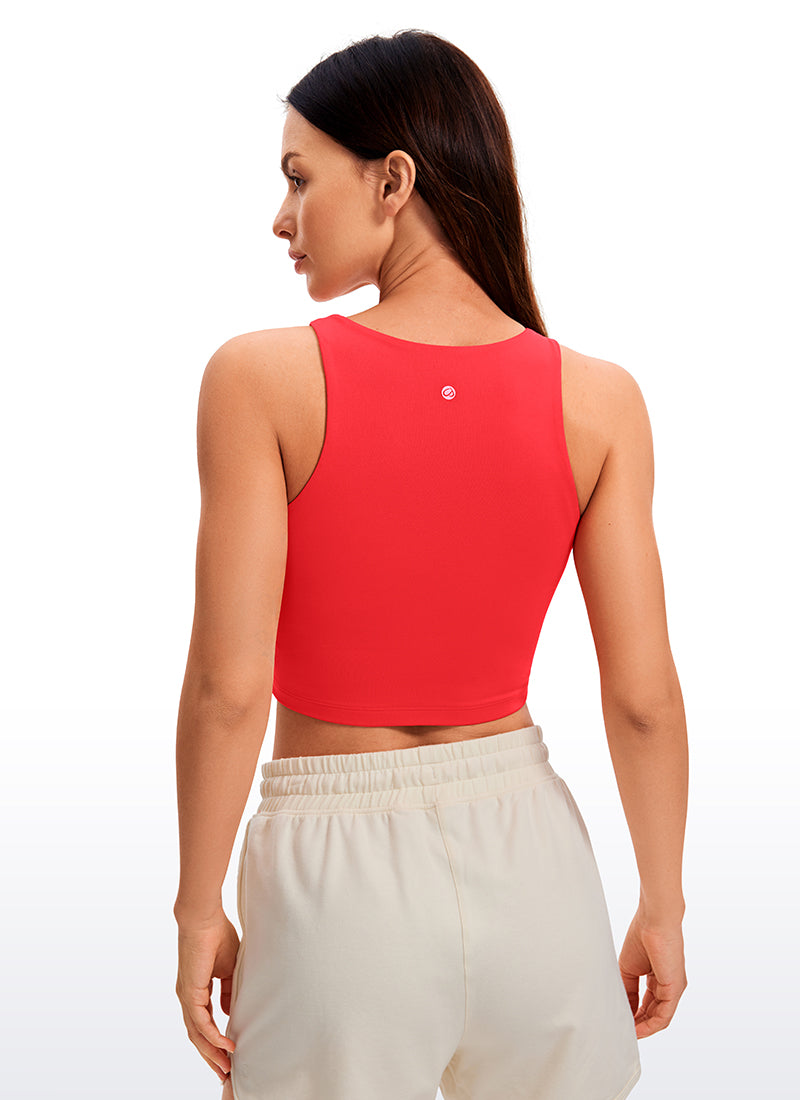 Camiseta corta de tirantes Butterluxe entallada de yoga con espalda nadadora para mujer CRZ YOGA Rojo Oscuro