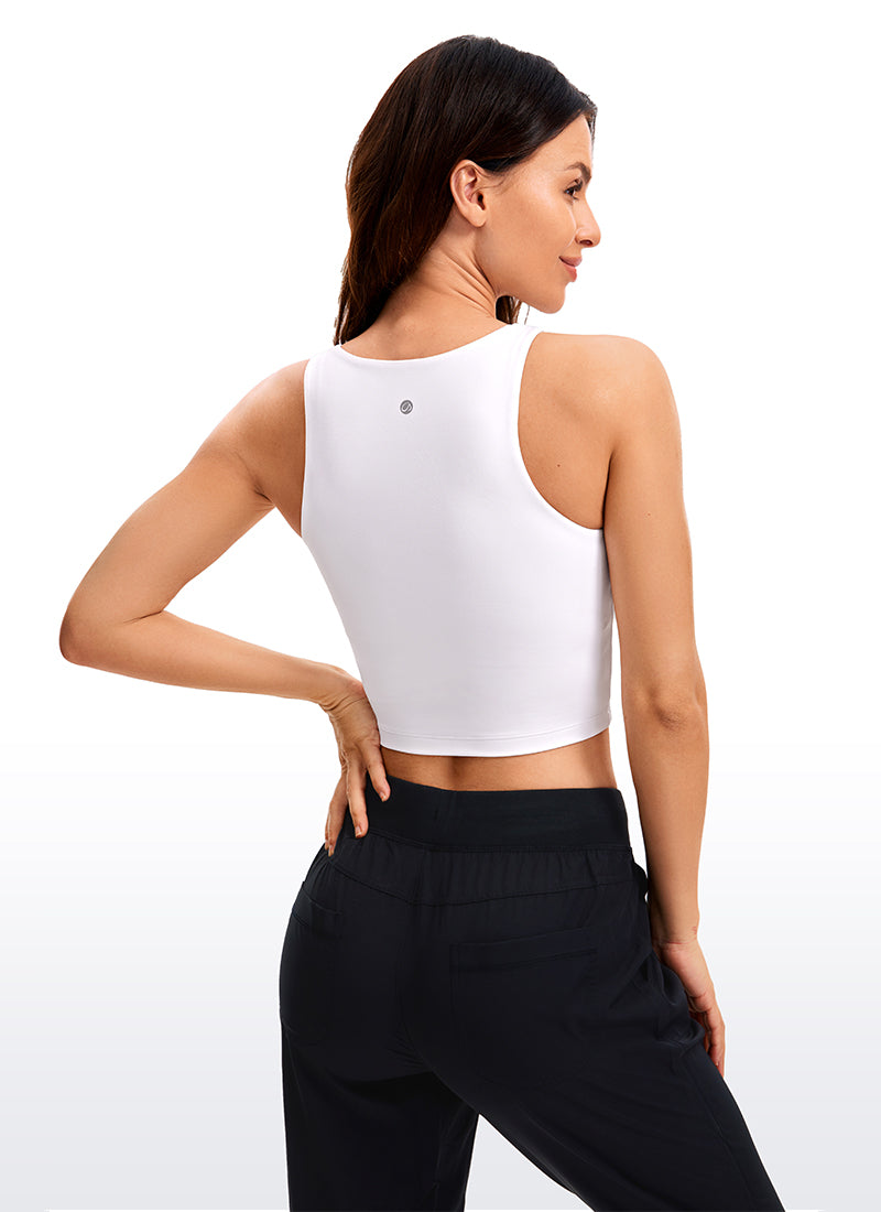 Camiseta corta de tirantes Butterluxe entallada de yoga con espalda nadadora para mujer CRZ YOGA Blanco
