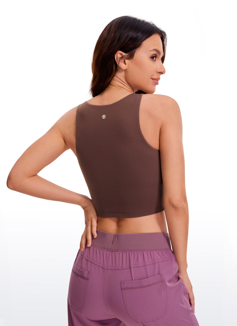 CRZ YOGA Débardeur Butterluxe ajusté pour femme dos nageur coupe courte Taupe