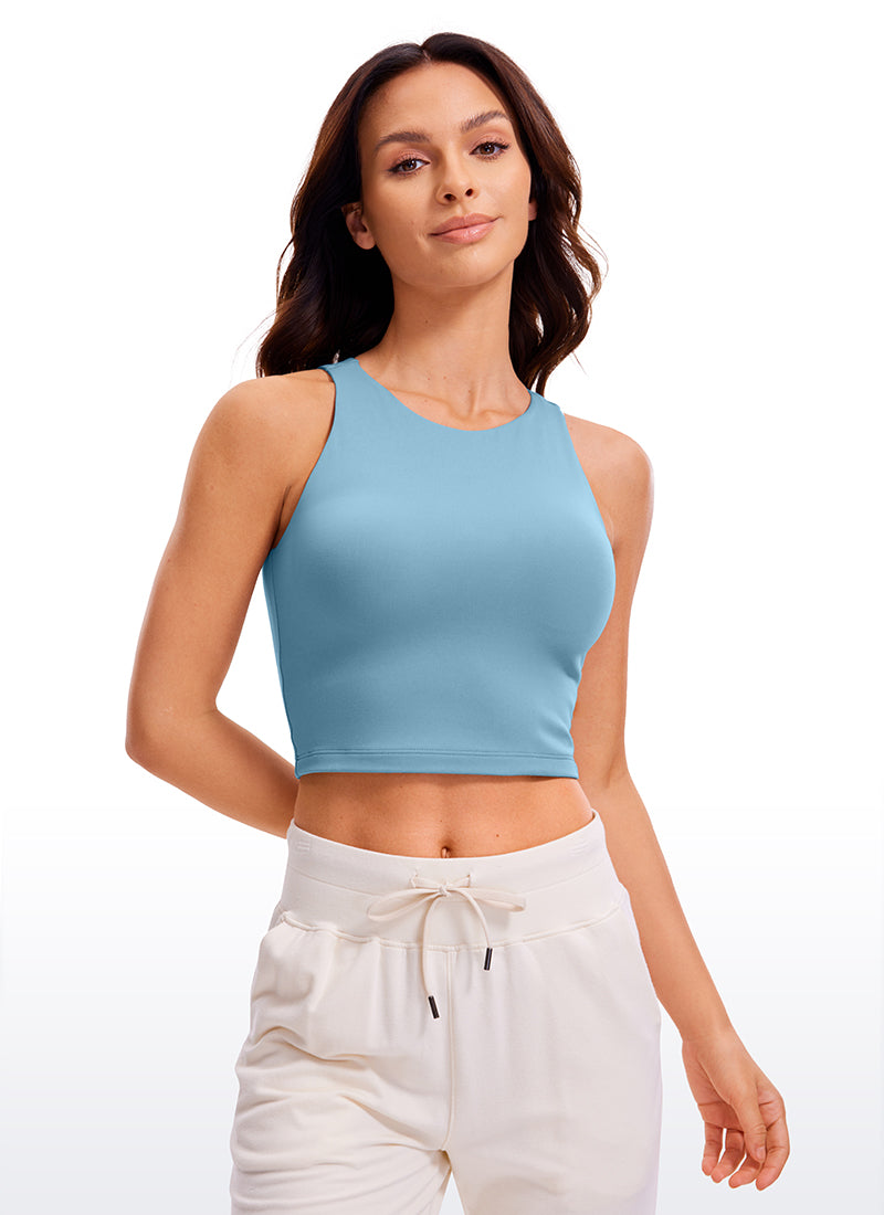 Camiseta corta de tirantes Butterluxe entallada de yoga con espalda nadadora para mujer CRZ YOGA Azul Puro