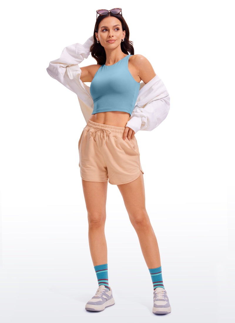 Camiseta corta de tirantes Butterluxe entallada de yoga con espalda nadadora para mujer CRZ YOGA Azul Puro