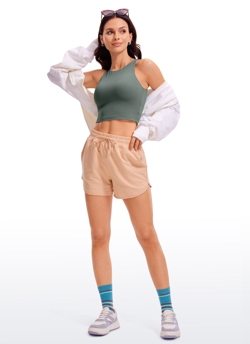 CRZ YOGA Débardeurs Butterluxe coupe ajustée dos nageur courts pour femme Vert Sauge