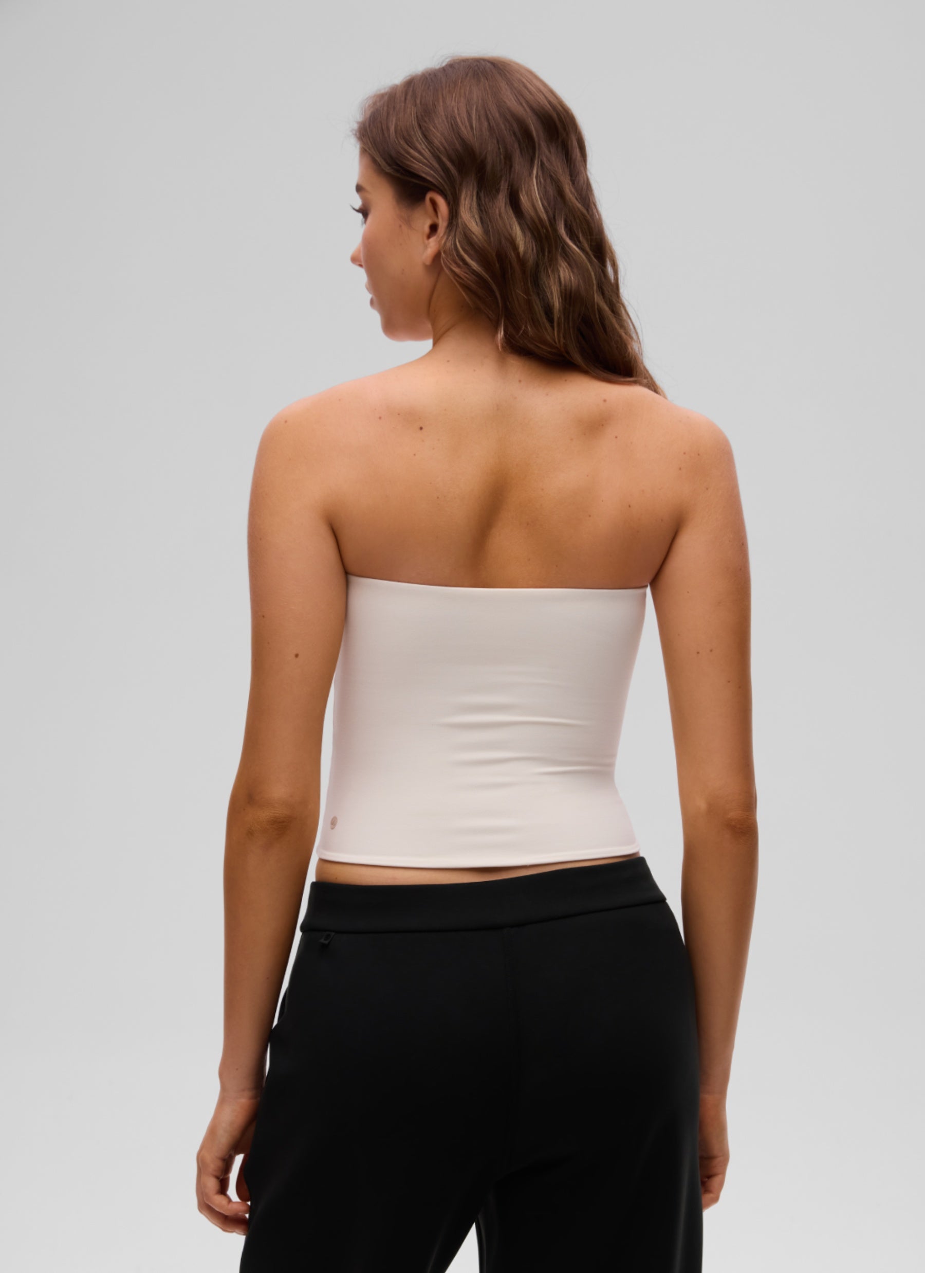 CRZ YOGA Hauts sans bretelles coupe ajustée Butterluxe décontractés pour femme Abricot Blanc