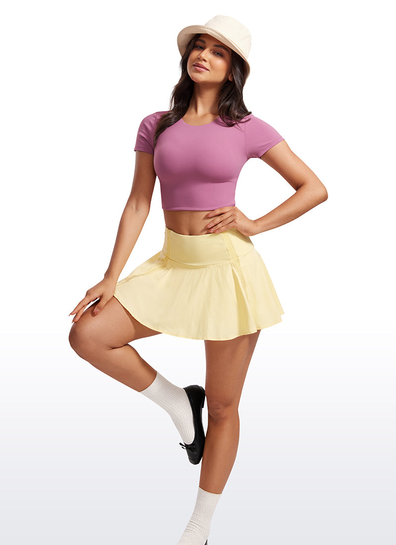 CRZ YOGA Haut court à manches courtes Butterluxe pour femme, coupe ajustée Rose poussiéreux velours