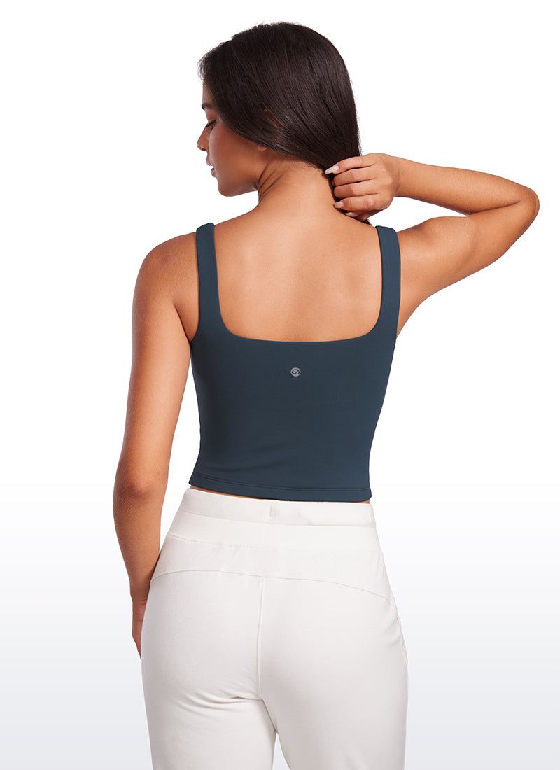 Camiseta de tirantes ajustada con cuello cuadrado Butterluxe de yoga para mujer CRZ YOGA True Navy
