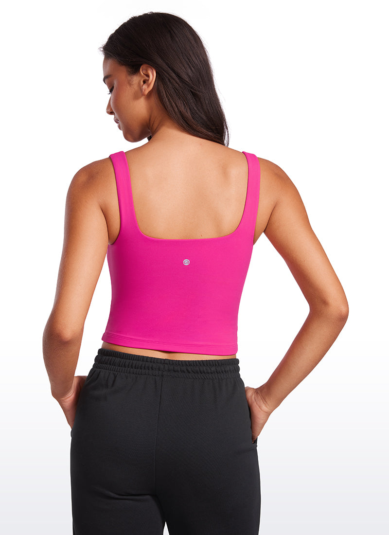 Camiseta de tirantes ajustada con cuello cuadrado Butterluxe de yoga para mujer CRZ YOGA Hibiscus Purple