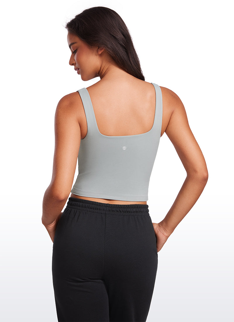 Débardeur ajusté pour femme CRZ YOGA Butterluxe de yoga encolure carrée gris ardoise