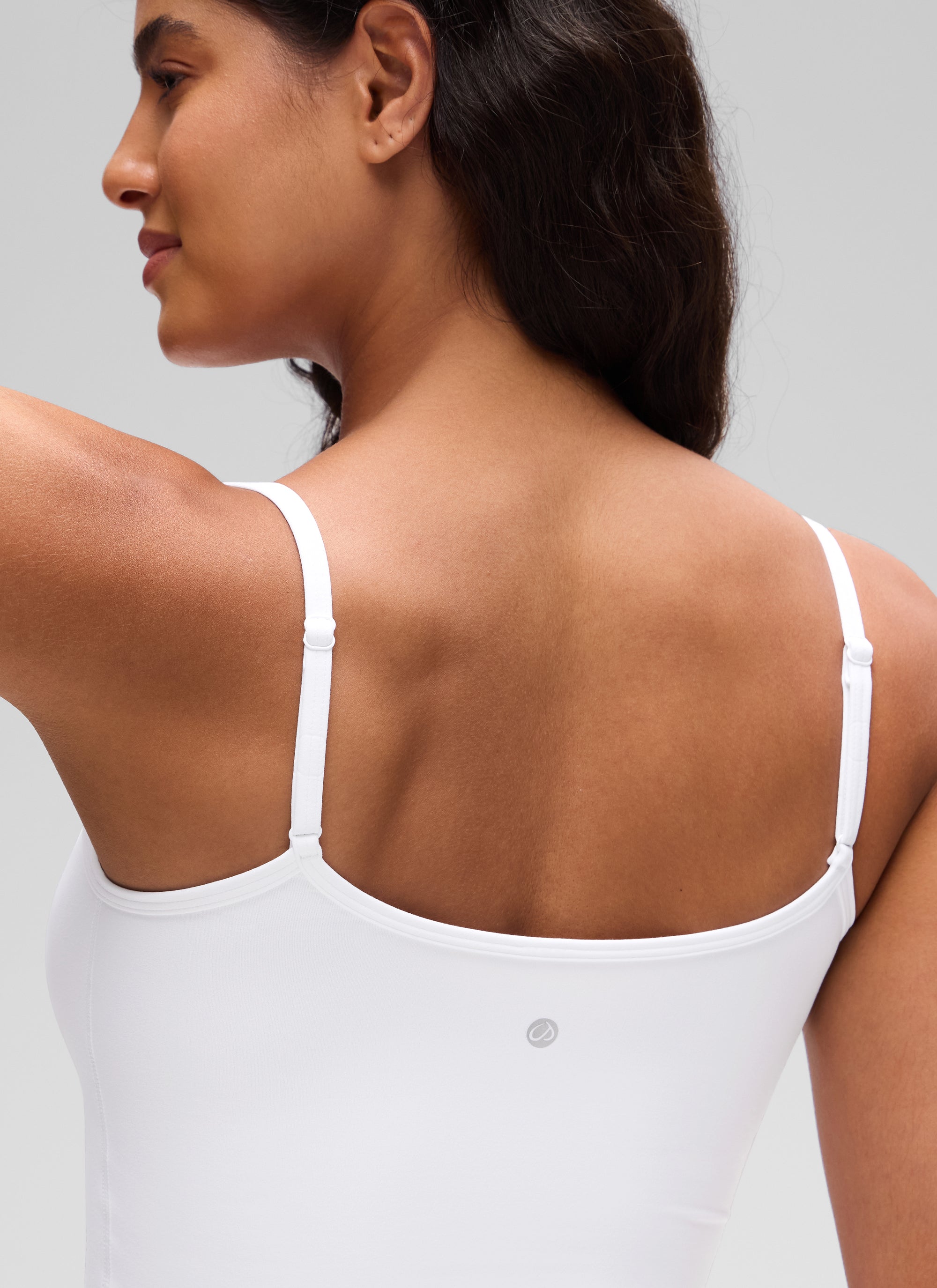 CRZ YOGA Camiseta de tirantes casual de doble forro con cuello redondo y espalda en U Butterluxe para mujer White