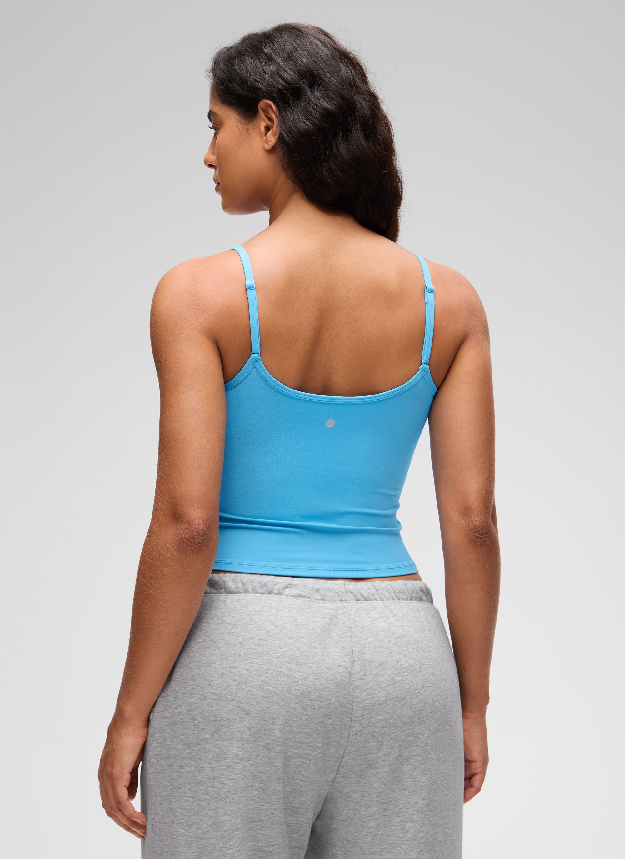 CRZ YOGA Camiseta de tirantes casual de doble forro con cuello redondo y espalda en U Butterluxe para mujer Kayak Blue