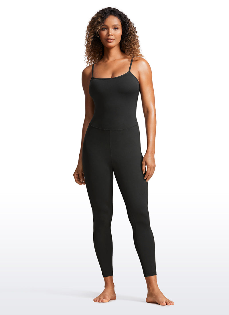 CRZ YOGA Yoga-Jumpsuits für Damen, eng anliegend, mit integriertem BH, schwarz