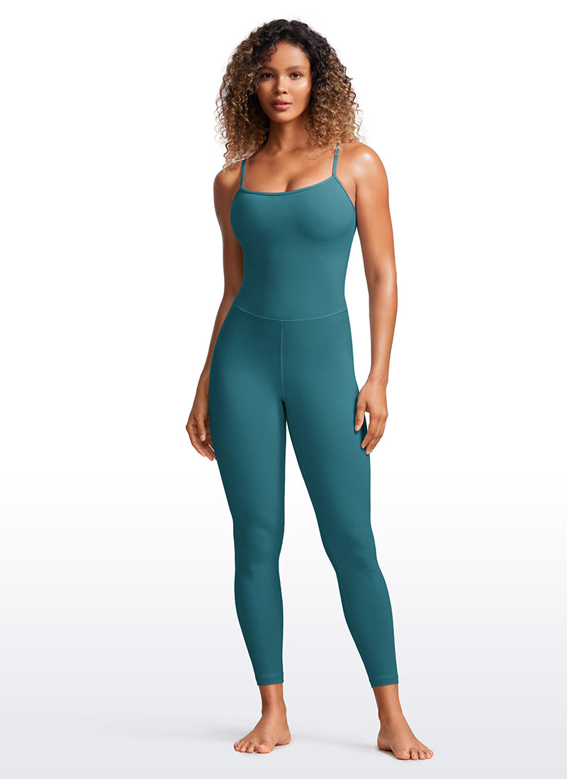 CRZ YOGA Yoga-Jumpsuits für Damen, eng anliegend, mit integriertem BH, Bodys, Farbe: Grün-Jade