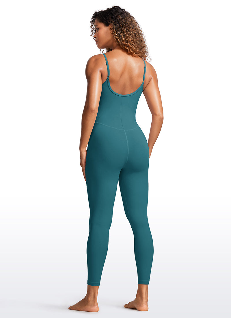 CRZ YOGA Yoga-Jumpsuits für Damen, eng anliegend, mit integriertem BH, Bodys, Farbe: Grün-Jade