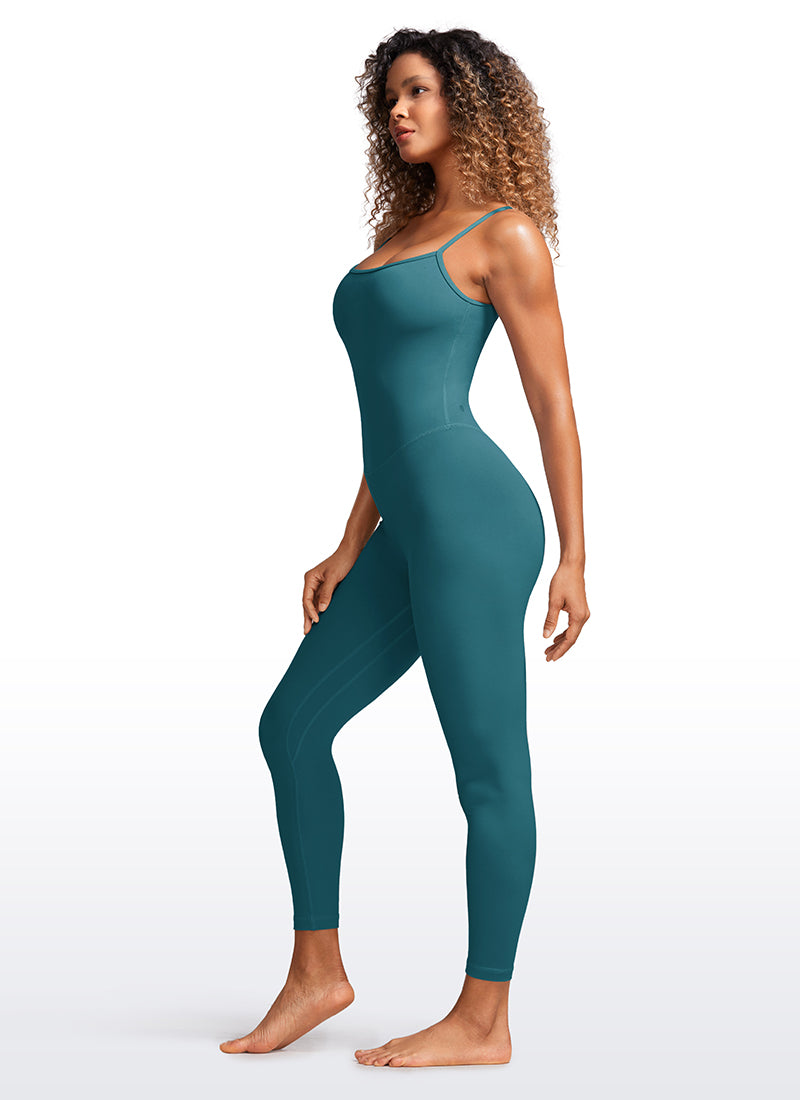 CRZ YOGA Yoga-Jumpsuits für Damen, eng anliegend, mit integriertem BH, Bodys, Farbe: Grün-Jade