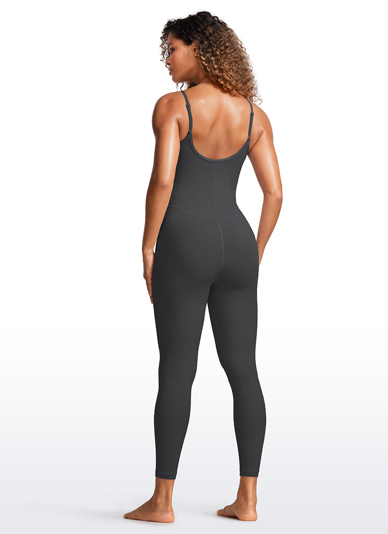 CRZ YOGA Yoga-Jumpsuits für Damen, eng anliegend, mit integriertem BH, Bodys, „Mysterious Grey“