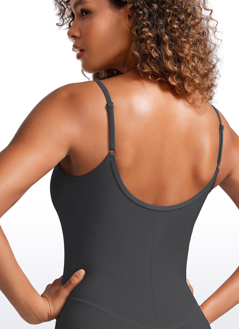 CRZ YOGA Yoga-Jumpsuits für Damen, eng anliegend, mit integriertem BH, Bodys, „Mysterious Grey“