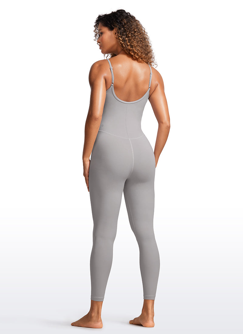 CRZ YOGA Yoga-Jumpsuits für Damen, eng anliegend, mit integriertem BH, Bodys, Gull Grey