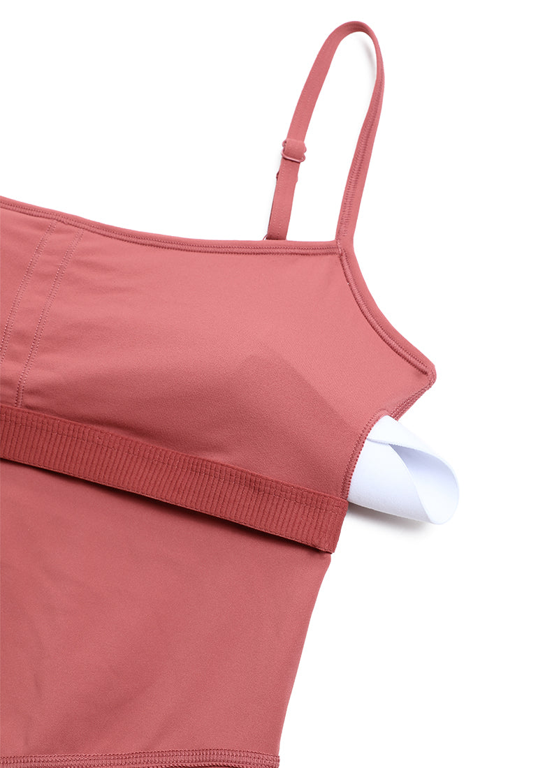 CRZ YOGA Combishort moulant de yoga pour femme Rose brier
