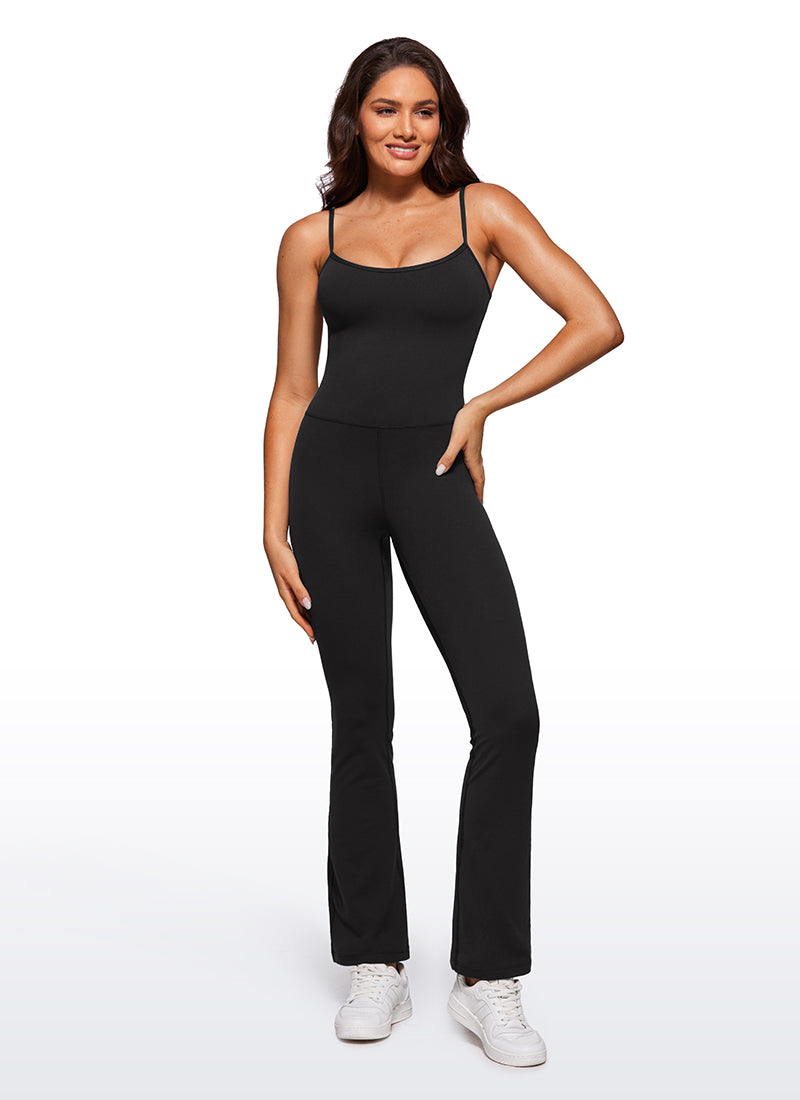 CRZ YOGA Mono de Yoga Ajustado de Campana para Mujer con Sujetador Integrado Negro