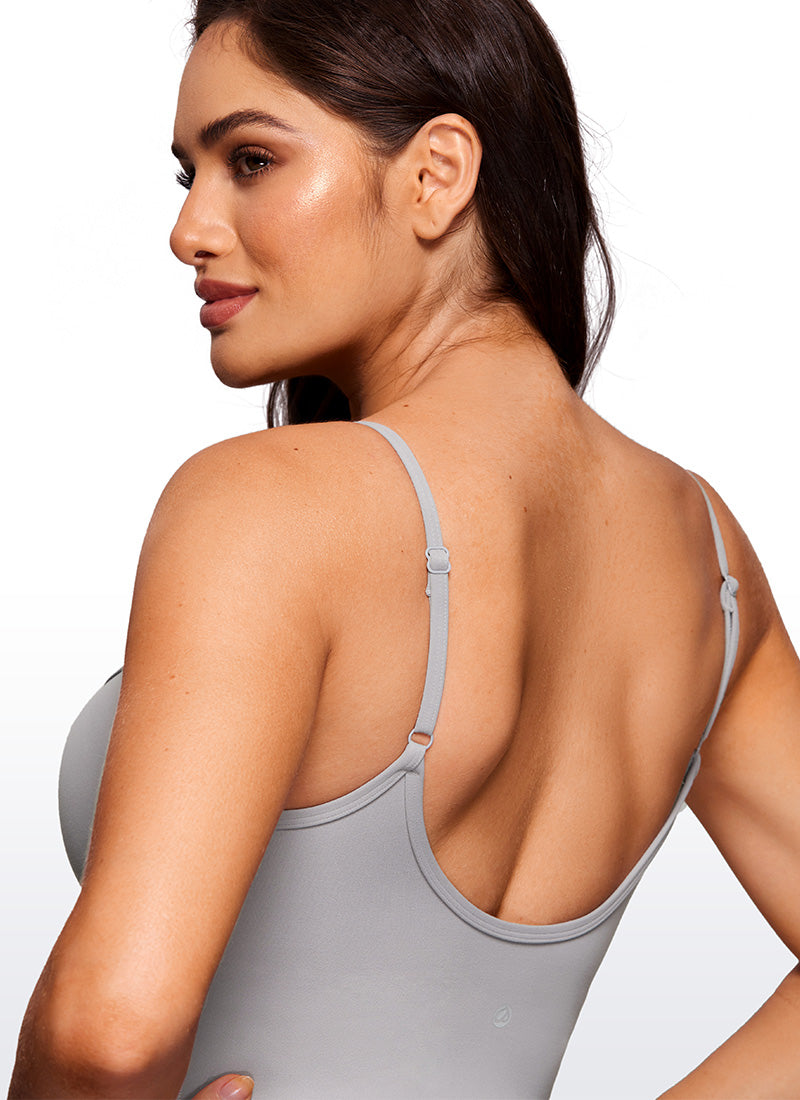 CRZ YOGA Combinaisons de yoga évasées moulantes pour femmes avec soutien-gorge intégré Gull Gray