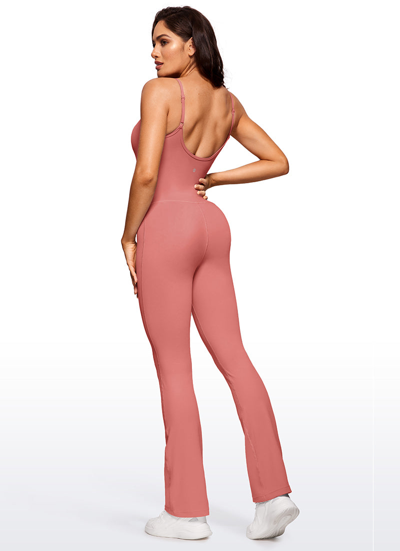 CRZ YOGA Combinaisons de yoga évasées moulantes pour femmes avec soutien-gorge intégré Briar Rose
