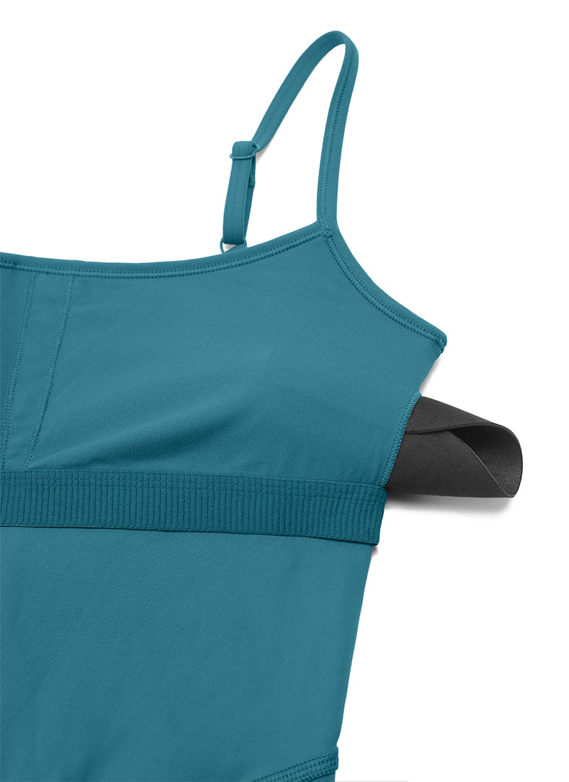 CRZ YOGA Combinaisons de yoga évasées moulantes pour femmes avec soutien-gorge intégré Borealis Green