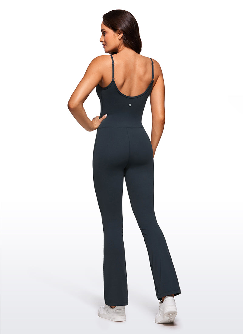 CRZ YOGA Mono de Yoga Ajustado de Campana para Mujer con Sujetador Integrado Azul Marino