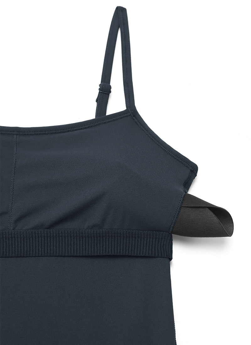 CRZ YOGA Mono de Yoga Ajustado de Campana para Mujer con Sujetador Integrado Azul Marino