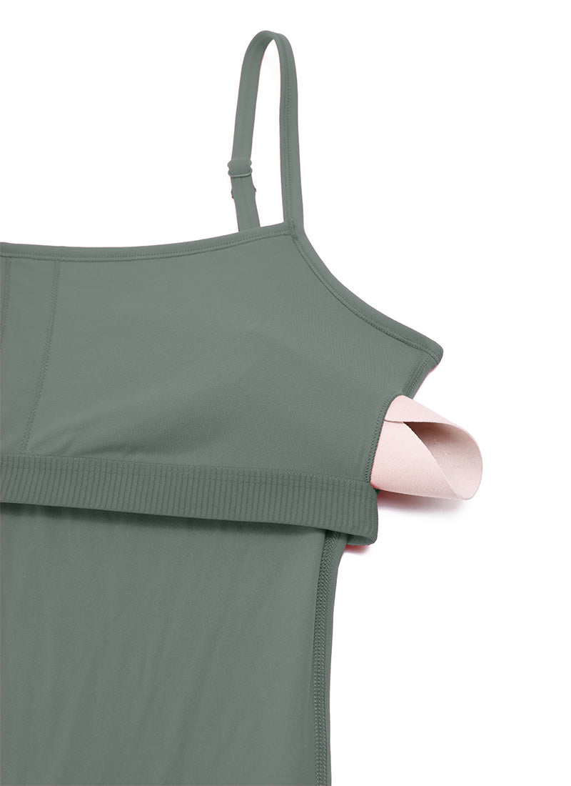 Monos de yoga ajustados con campana y sujetador incorporado para mujer CRZ YOGA, salvia gris