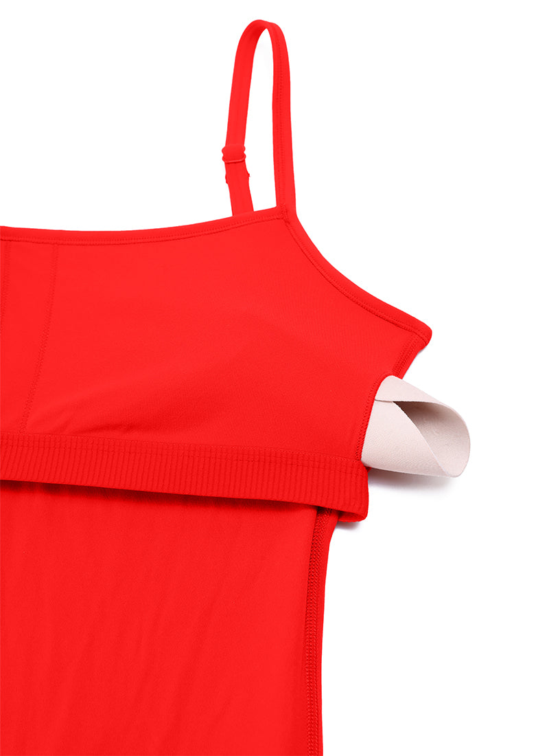 CRZ YOGA Combinaison moulante et évasée de yoga avec soutien-gorge intégré pour femme Rouge foncé