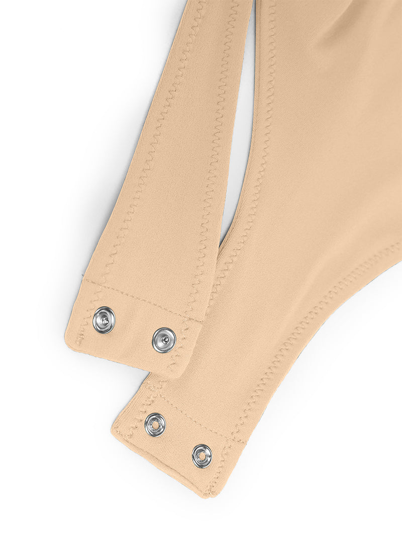 CRZ YOGA Body Sculptant Femme Yoga Coupe Ajustée Col Haut Dos Nageur Beige Milkshake