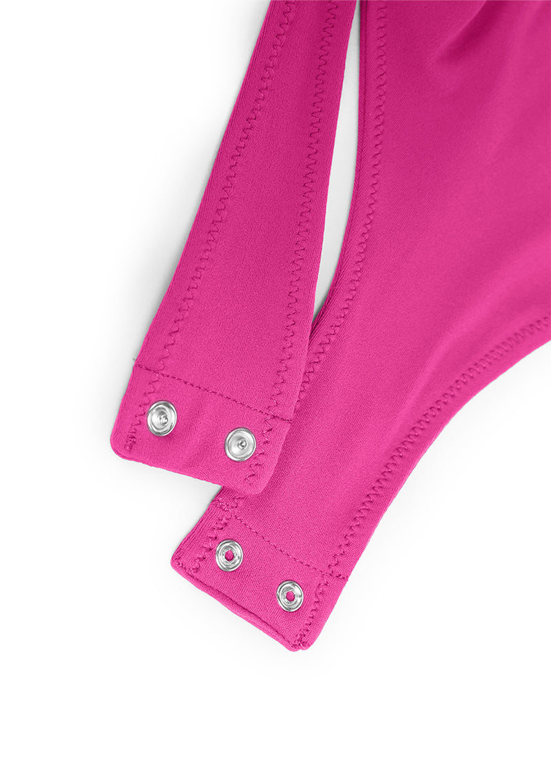 Body de yoga ajusté à col montant et dos nageur pour femme CRZ YOGA Violet Hibiscus