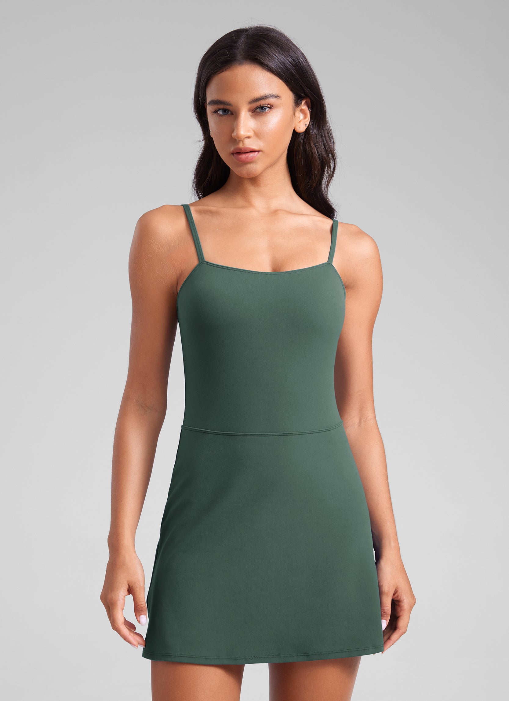 Vestidos de tenis informales y deportivos con tirantes finos Butterluxe de CRZ YOGA Verde Bosque Oscuro