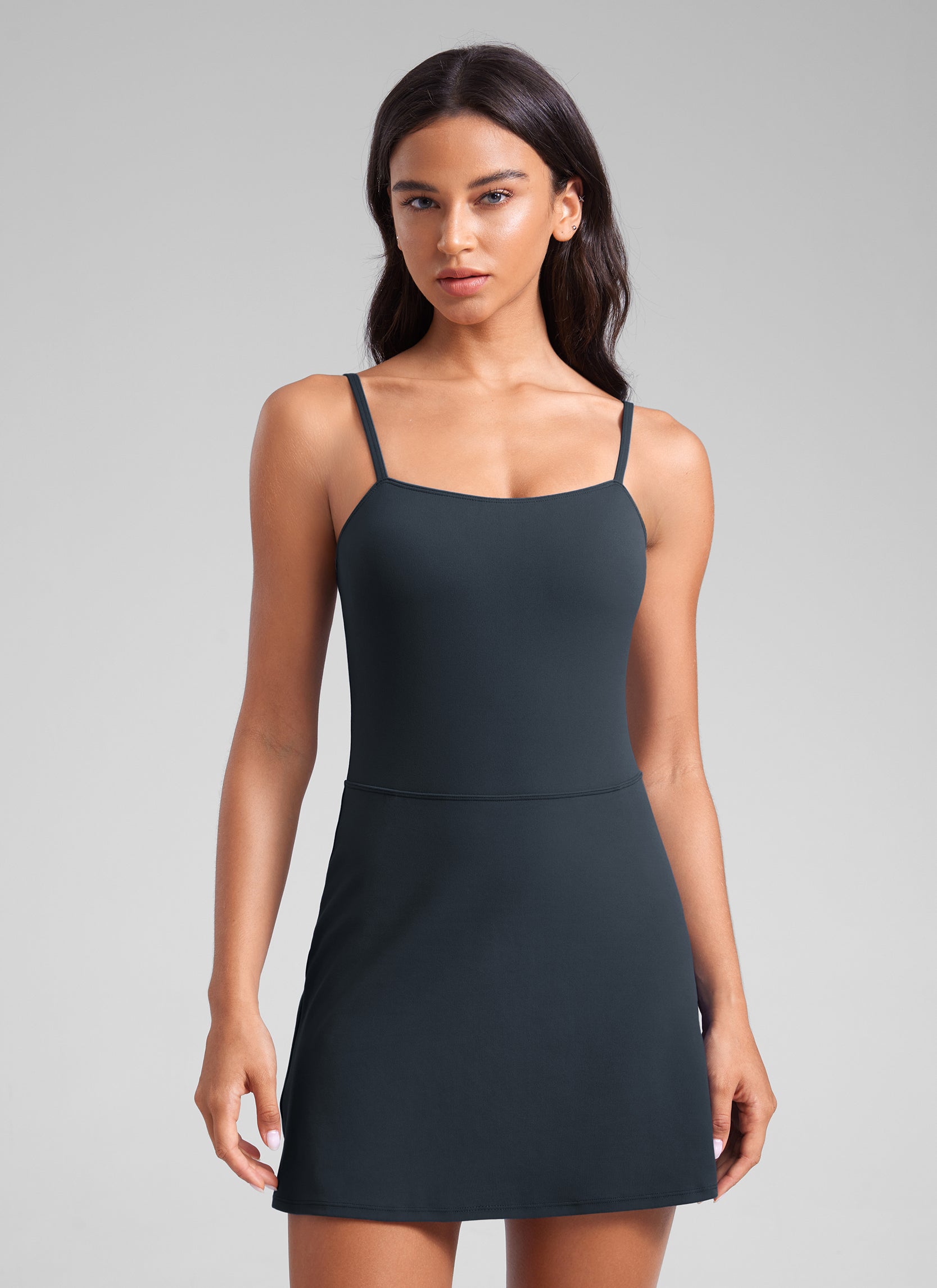 Vestidos de tenis deportivos e informales con tirantes finos Butterluxe de CRZ YOGA, azul marino auténtico