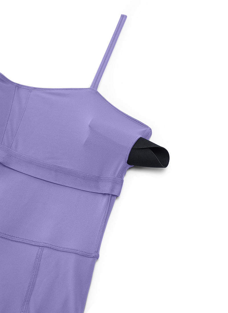 CRZ YOGA Butterluxe Sportliche Freizeit-Tenniskleider mit Spaghettiträgern in Dunkel-Lavendel-Lila