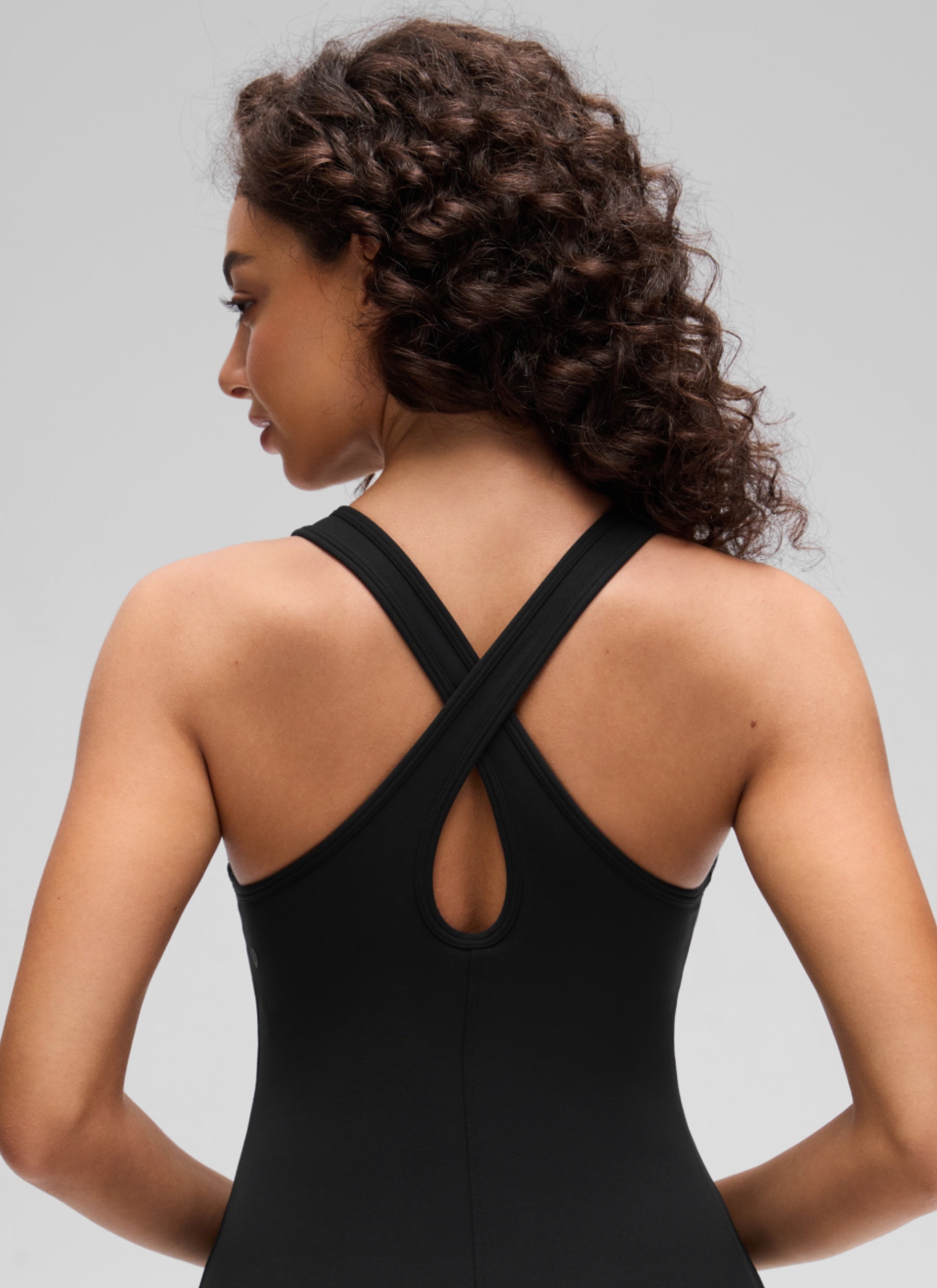 CRZ YOGA Damen- Butterluxe -Freizeitkleid mit gekreuztem Rücken und schmaler Passform, schwarz