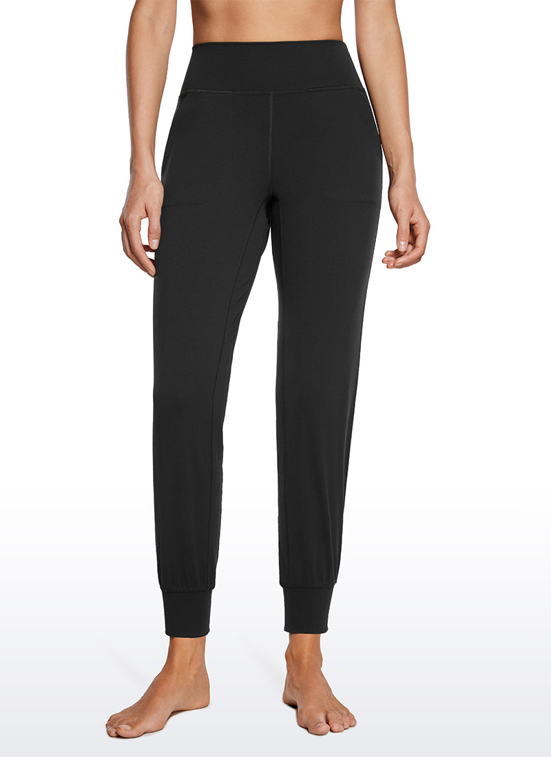 CRZ YOGA Damen-Jogginghose „ Butterluxe “ mit hoher Leibhöhe und Taschen, 27 Zoll, schwarz