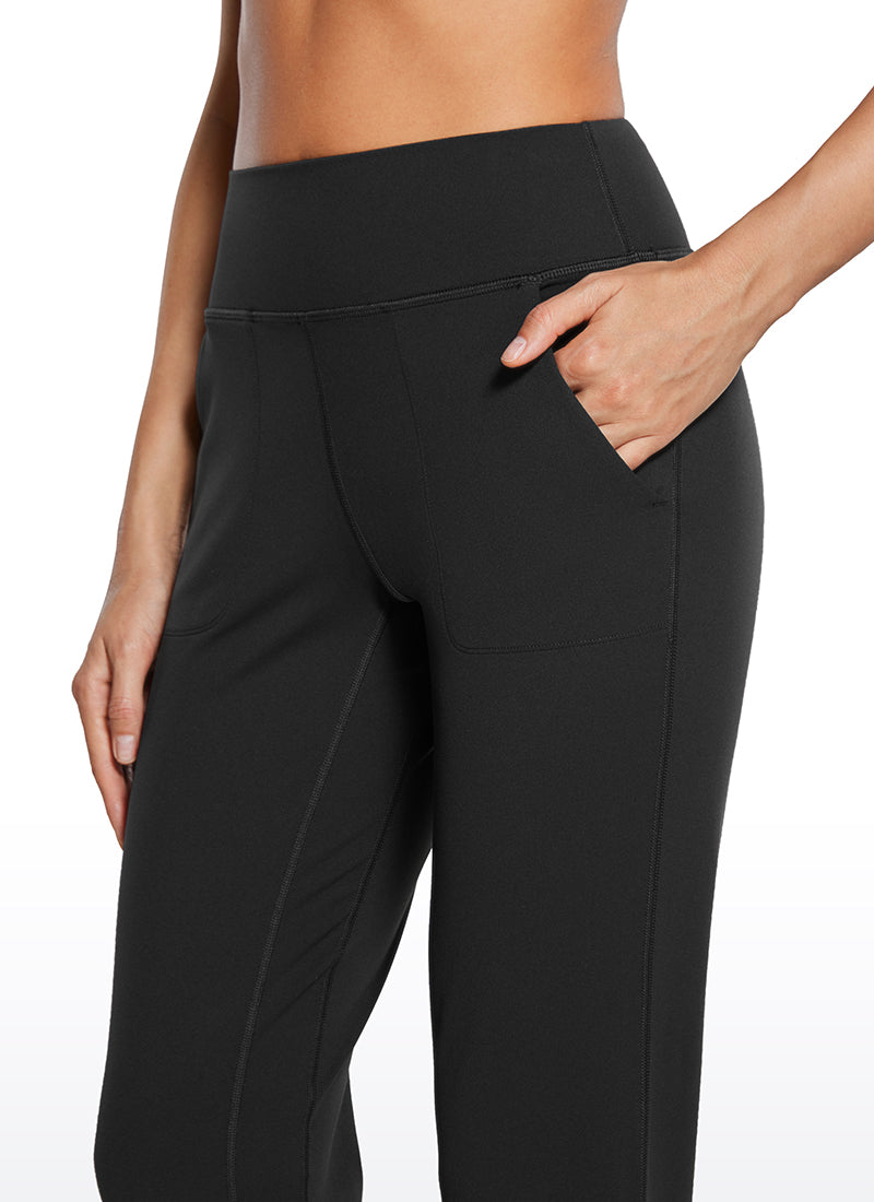 CRZ YOGA Damen-Jogginghose „ Butterluxe “ mit hoher Leibhöhe und Taschen, 27 Zoll, schwarz