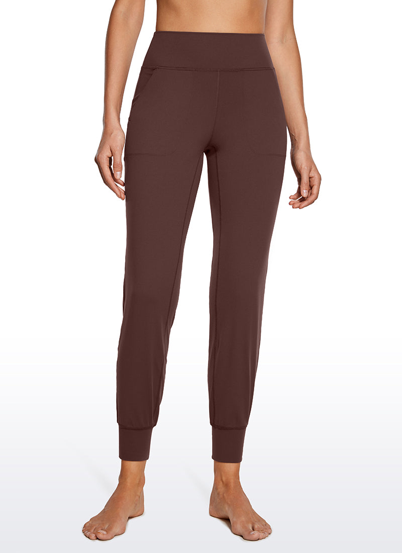 CRZ YOGA Women's Butterluxe High Rise Joggers Pants with Pockets 27'' Taupe